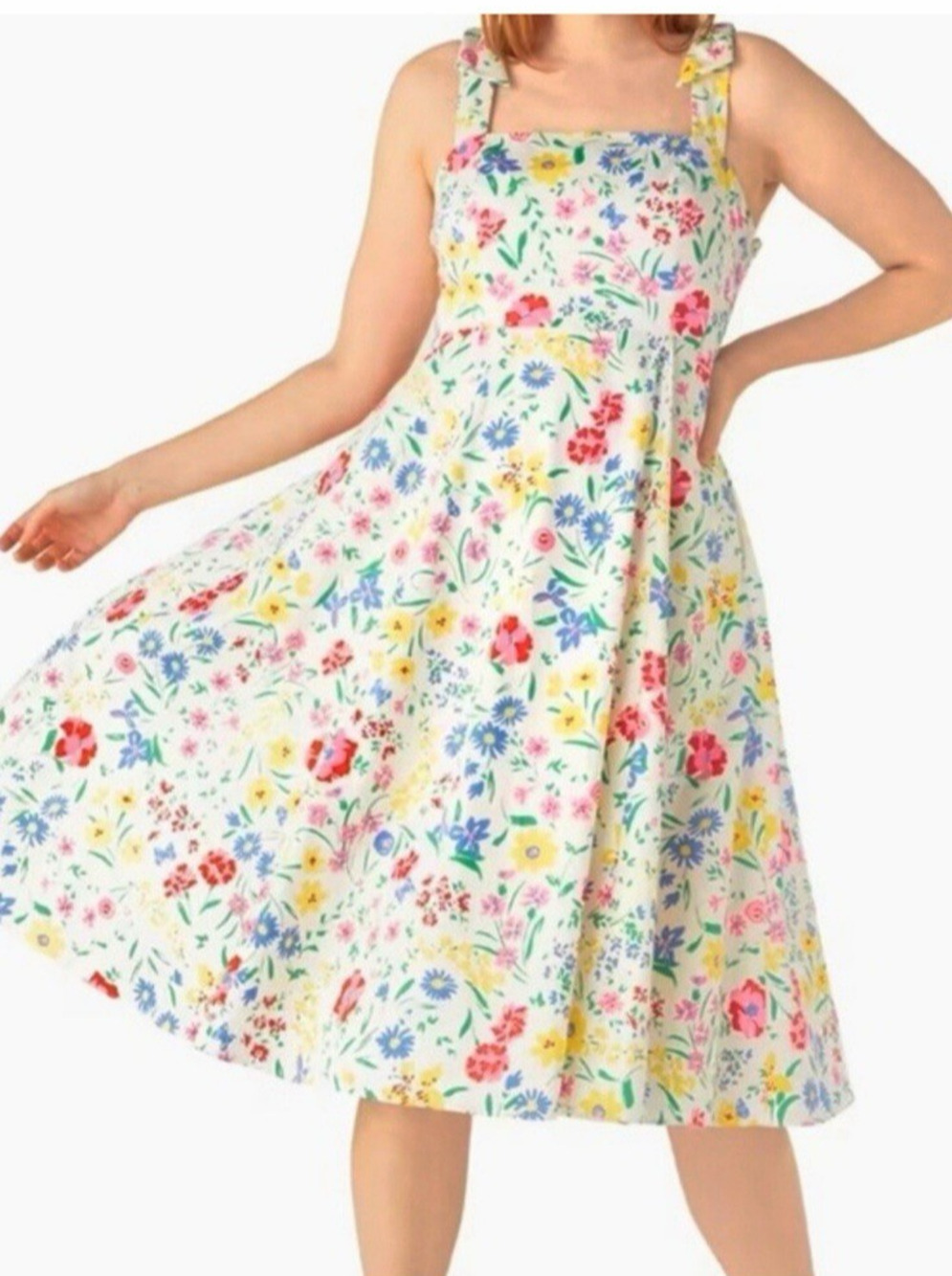 Kate Spade Garden Bouquet Dress Size 8 Floral Fit & Flare Sleeveless Side Zip